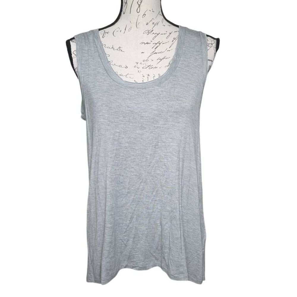 Tahari Women's Size Medium Gray Soft Jersey Tank Top